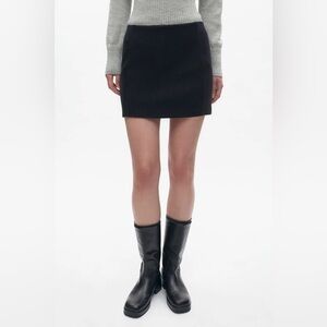 KOTN Black Mini Skirt Egyptian Cotton Ribbed Knit Comfy Soft - Size Medium